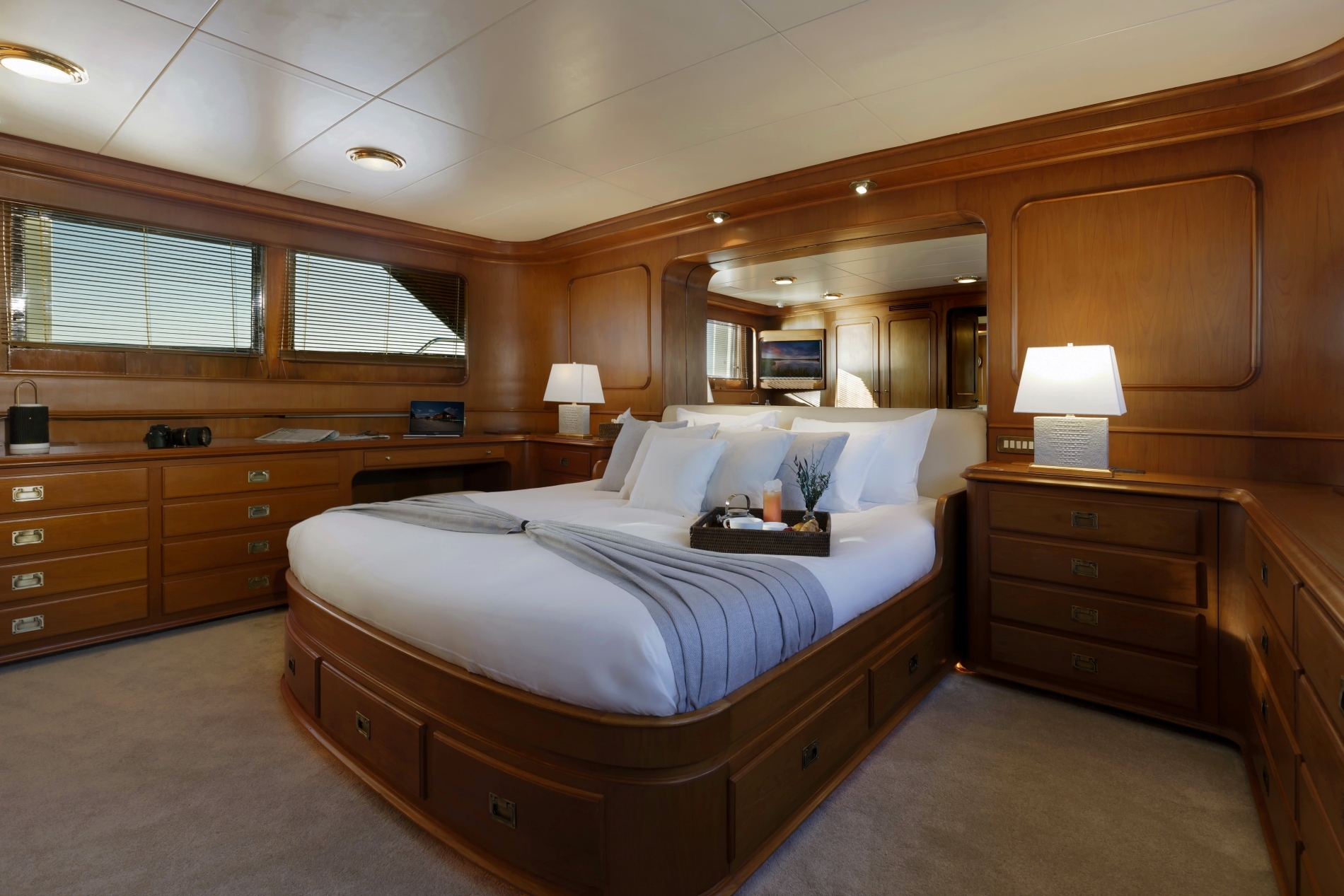 Fully equipped master cabin on main deck 