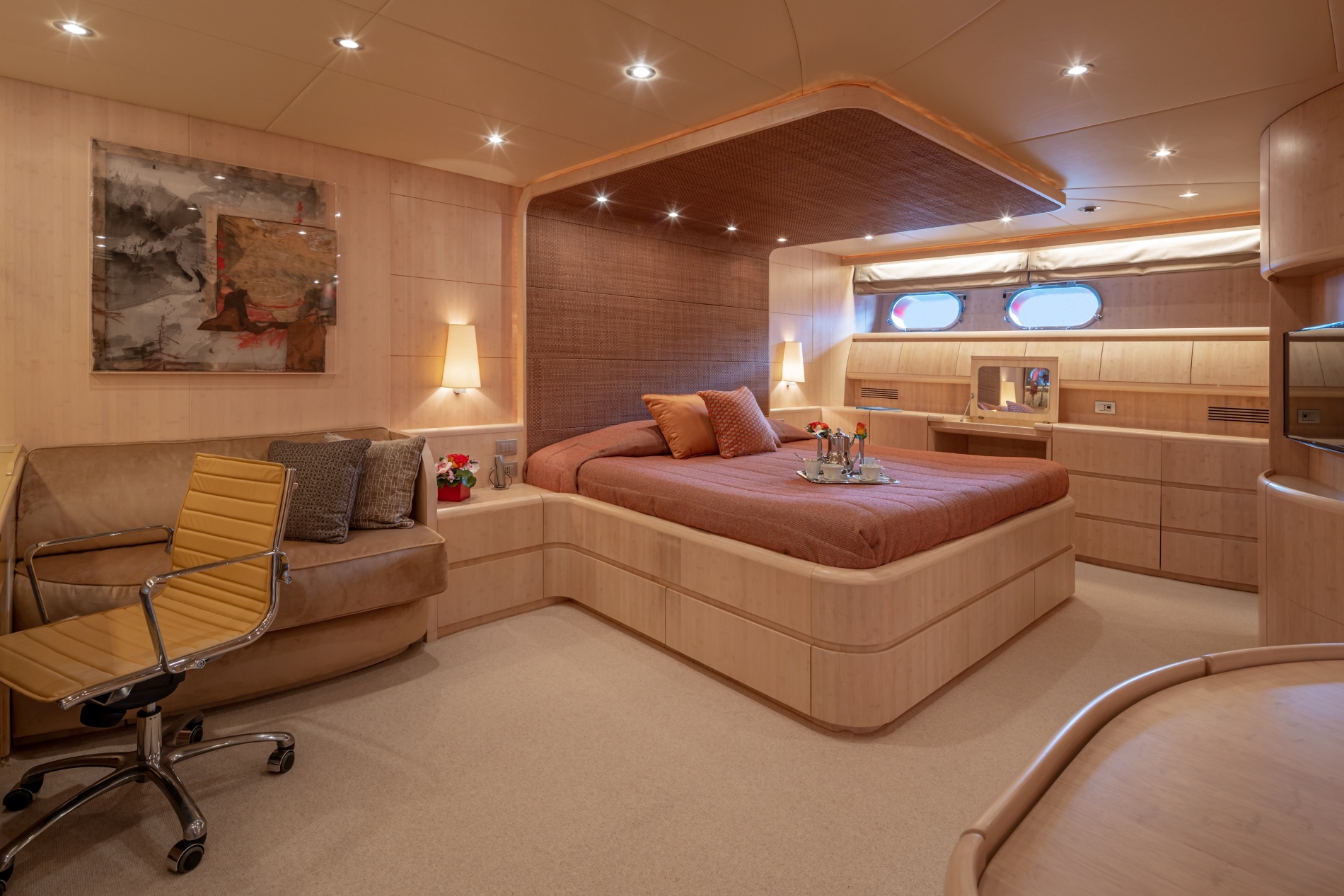 Spacious Master cabin on main deck