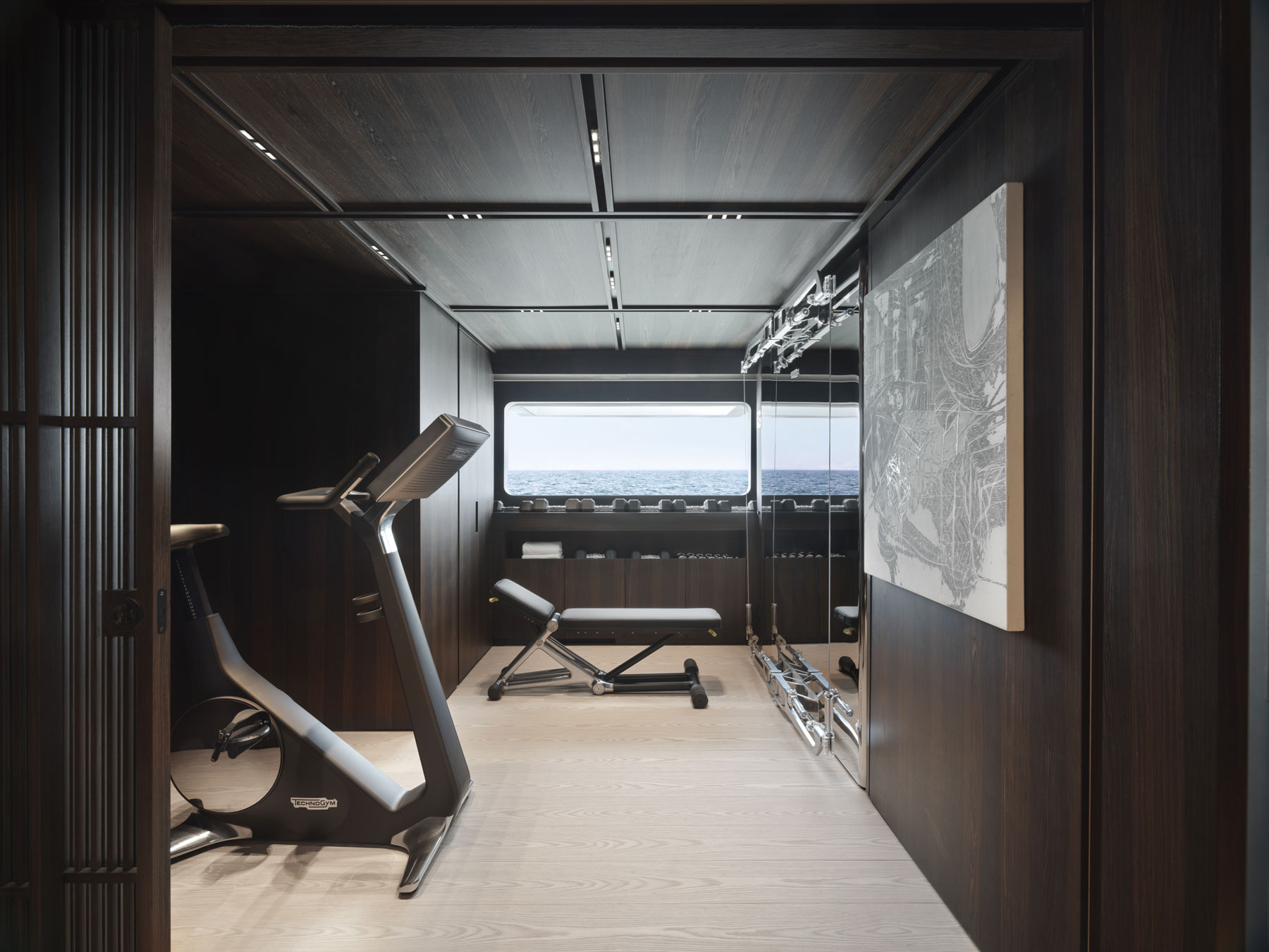 Private deck gym area