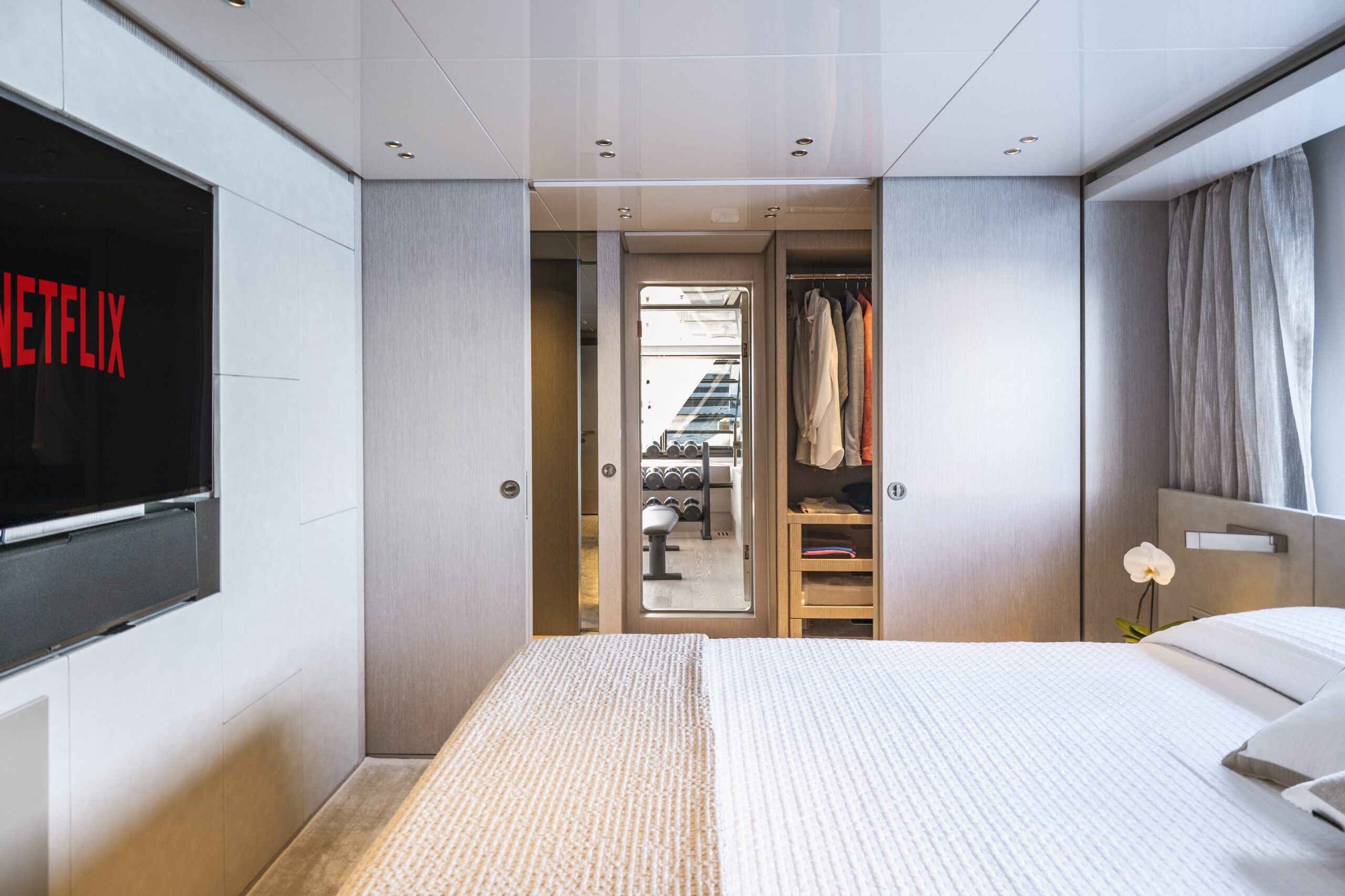 Fully equipped master suite with direct access to the gym