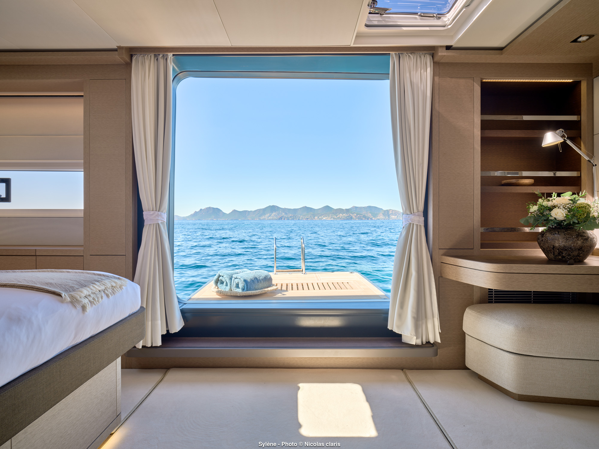 Private terrace on the sea in the Master cabin